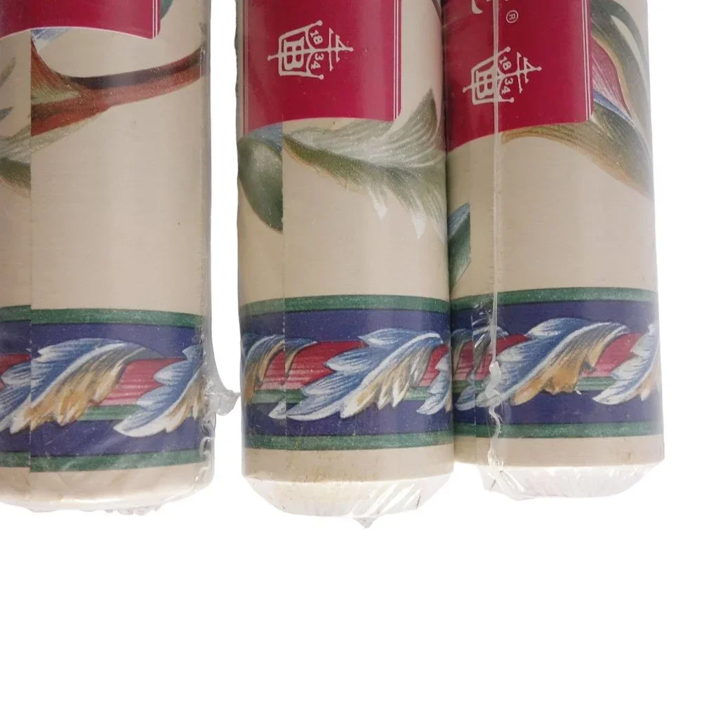 Birge Pre Cut Prepasted Decorative Floral Wallpaper‎ Borders Set of 3 Rolls